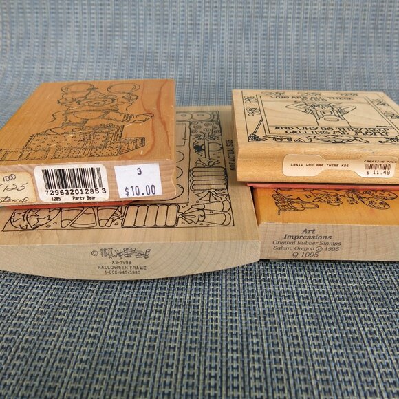 Vintage Easter Thanksgiving Happy Birthday Mother Kids Rubber Stamps Mixed Lot - Picture 2 of 8